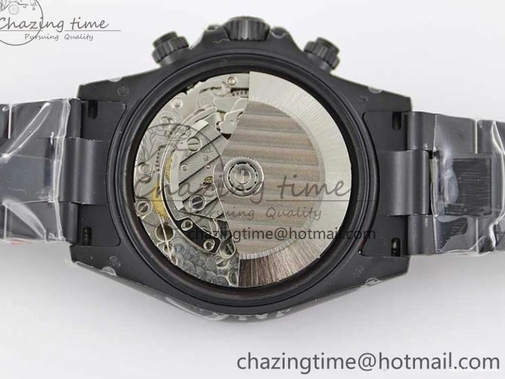 0515 Functional Daytona All Black PVD TWF Best Edition Rainbow Diamonds Bezel Black Dial on PVD Bracelet A 2449